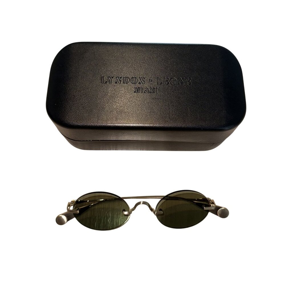 Lyndon Leone Havana Olive Green Gold Sunglasses